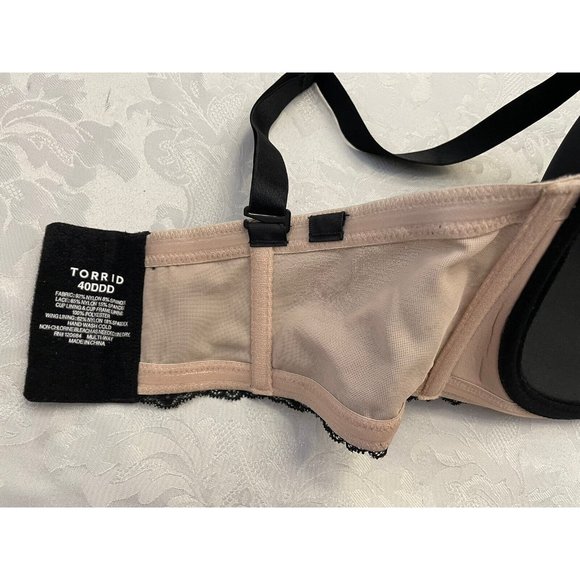 Torrid‎ Multi-way Black Lace Underwire Bra Size 40DDD Convertible Sexy Lingerie - Picture 7 of 7